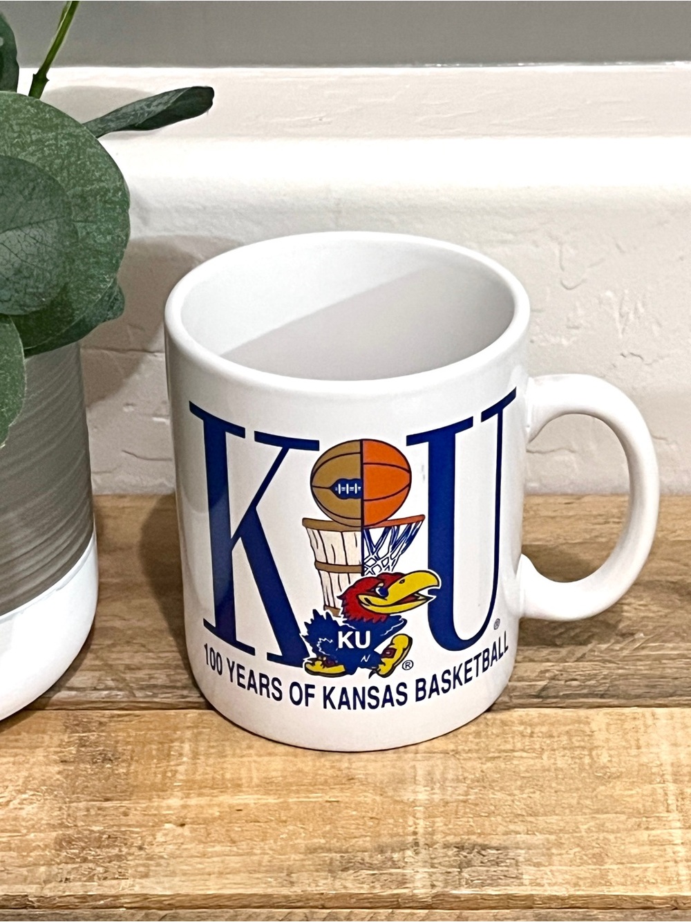 Vintage Heartland China KU Kansas Jayhawks 100 Years Of Basketball Mug 1998